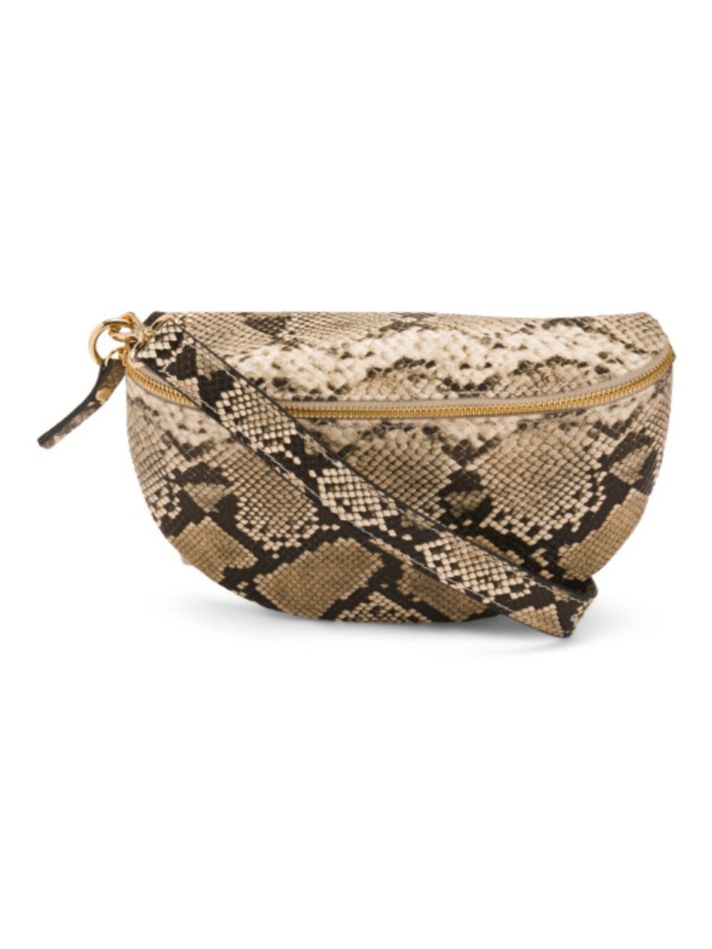 VIOLA CASTELLANI Made In Italy Leather Printed Python Belt Bag